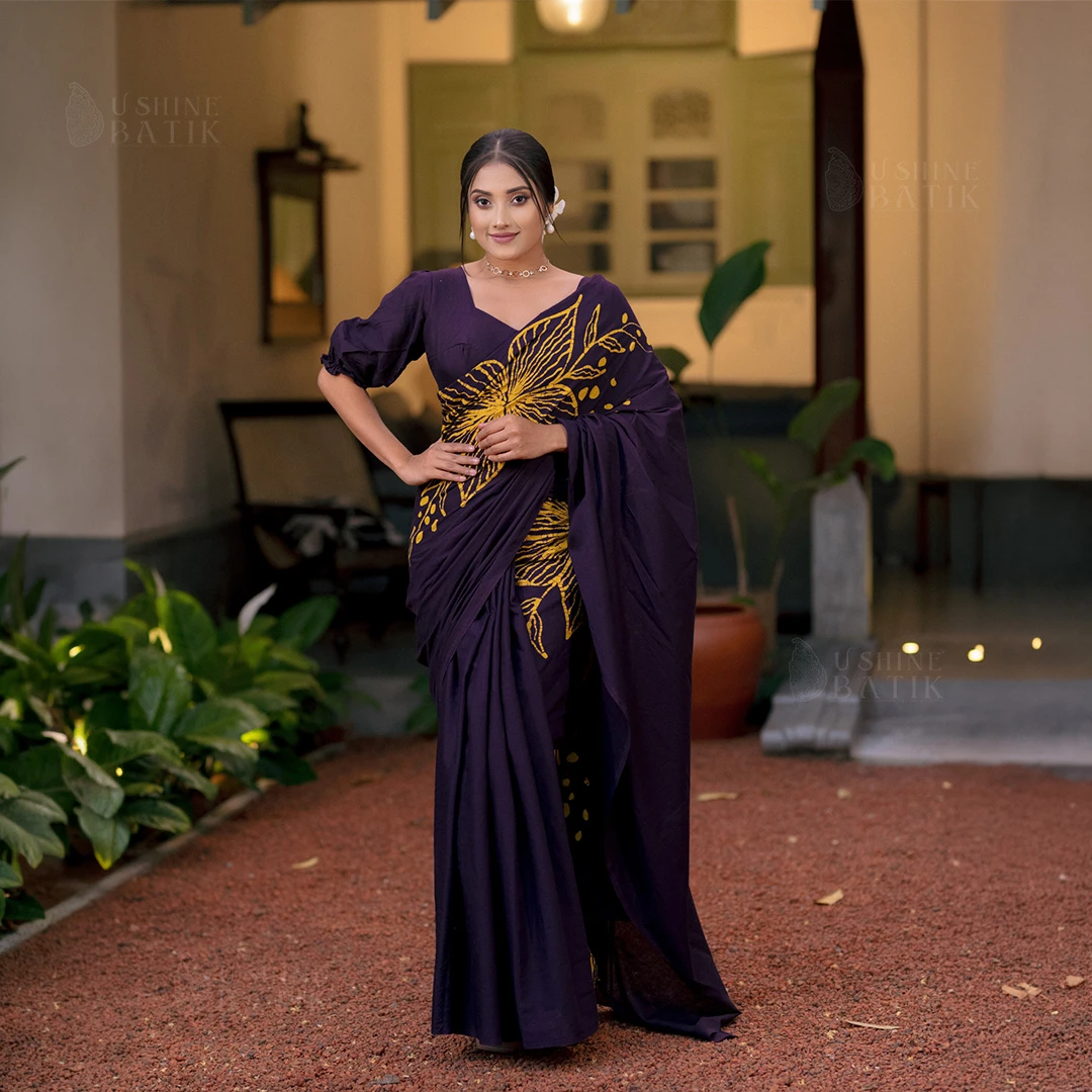 Purple Batik Saree | 202696